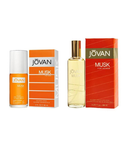 Jovan Musk 95 ml Dama y Jovan Musk Caballero 88 ml Unisex