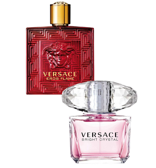 Versace Eros Flame 200 ml EDP Caballero y Versace Bright Crystal 90 ml EDT Dama