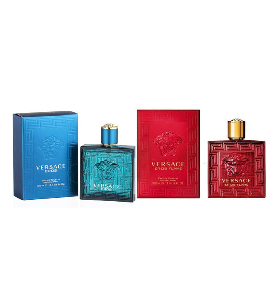 Versace Eros 100 ml EDT y Versace Flame 100 ml EDP Caballero