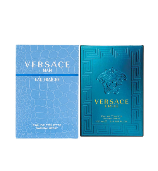 Versace Eros 100 ml EDT Caballero y Versace Eau Fraiche 05 ml EDP Caballero